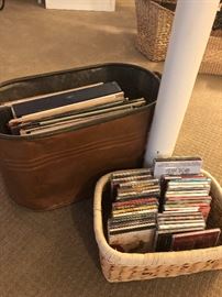 CDs  and LPs - and copper wash basin