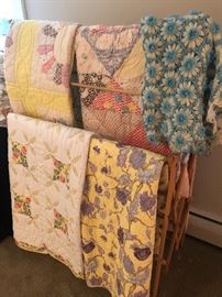 Quilts and drying rack