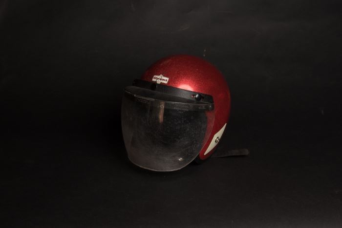 Vintage Red Motorcycle Helmet