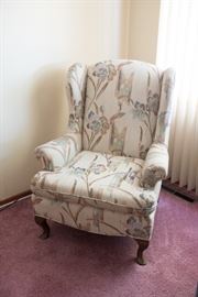 Floral Wingback Sitting Chair
