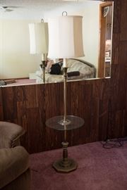 Brass Lamp With Glass Table