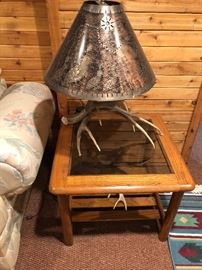 Deer antler lamp