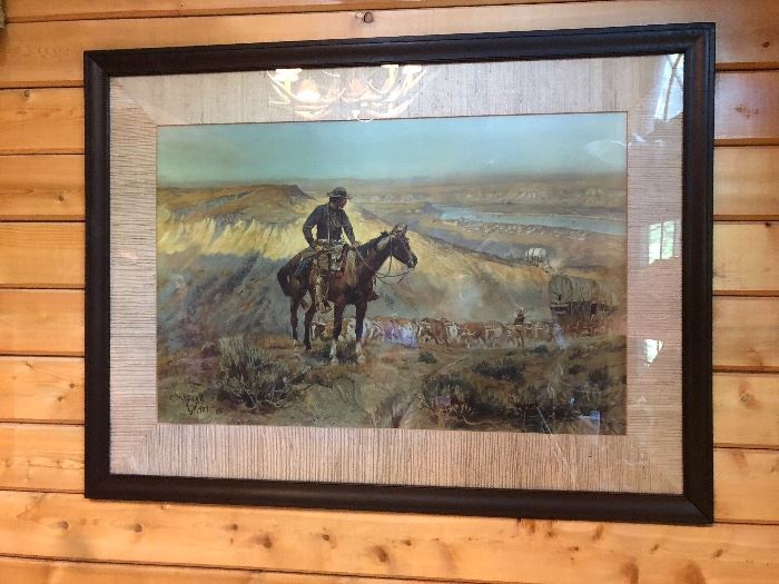beautiful large print native am and horse