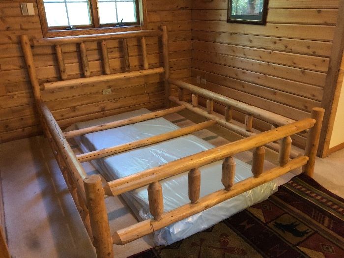 Queen size log cabin bed