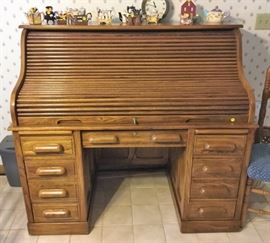 Oak Roll Top Desk