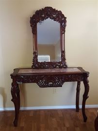 Entry table with Mirror -  marble - ornate