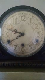 CLOSE-UP..OLD MANTLE CLOCK...