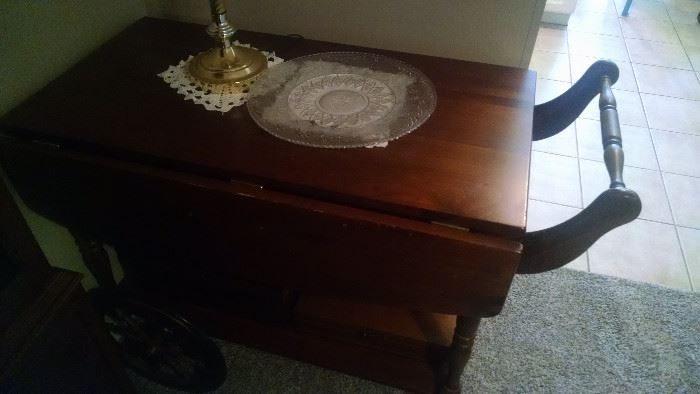 ANTIQUE WOODEN TEA CART