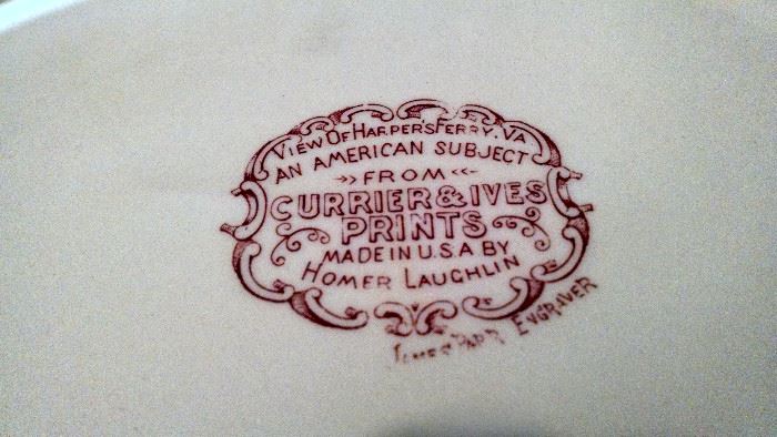 CURRIER& IVES /HOMER LAUGHLIN CHINA