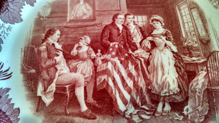 CLOSE-UP....BIRTH OF AMERICAN FLAG