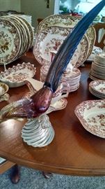 MMURANO GLASS BIRD/PEACOCK