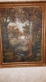 Much artwork-oils, prints and pictures. Vintage turn-of-the-century oil