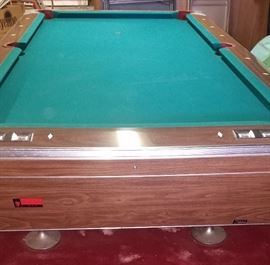 Fischer "Cavalier" 8' pool table w/ balls and cues