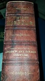 Large selection of vintage books and paper. History of Missouri Andrew and DeKalb Counties 1887