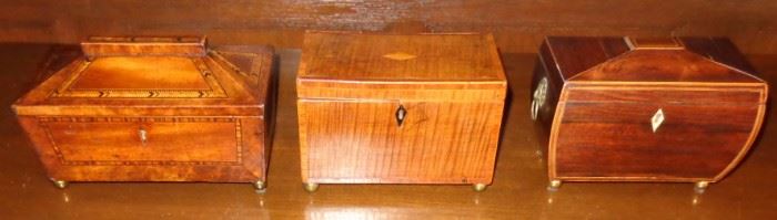 Antique tea caddy boxes