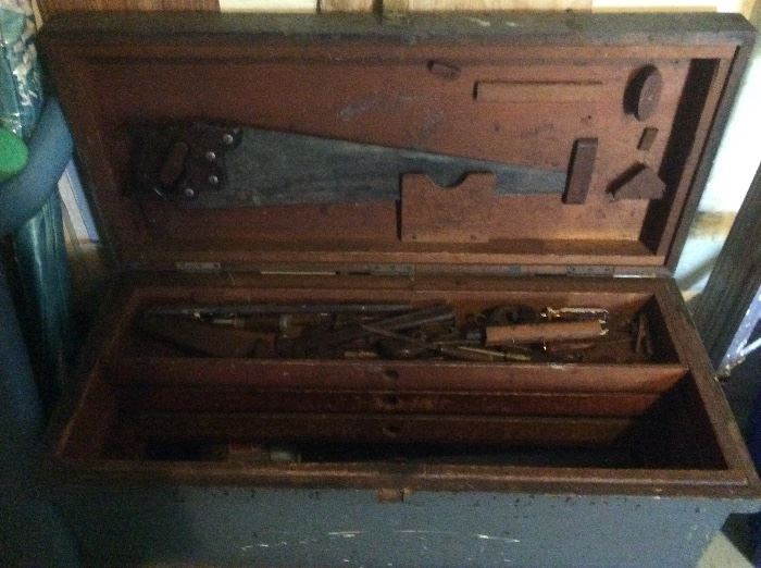 Vintage tools in customized trunk