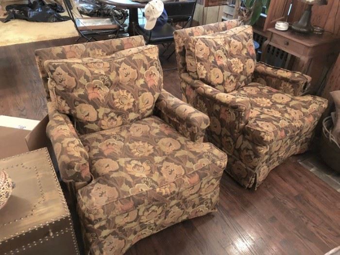 Pair of Upholstered Easy Chairs