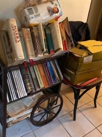 Books, Cookbooks and Bookshelf with Side Chair
