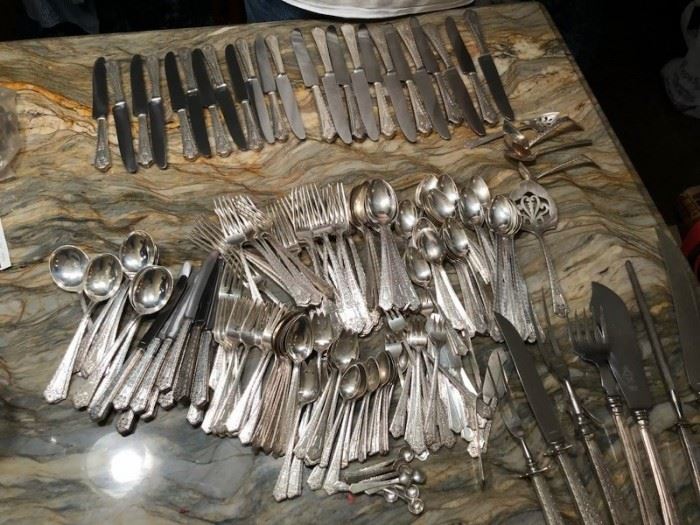 Manchester Sterling Silver Flatware - Service for 12 (14 piece Place Settings) + Extras - This is a 220 Piece Set of Sterling Flatware!! 
