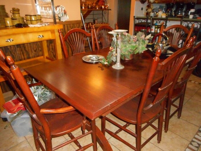 Trestle Table with Wheat Back Chairs