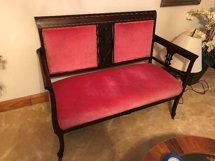 Antique Upholstered Loveseat $ 220.00