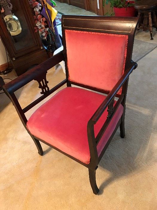 Antique Upholstered Arm Chair $ 90.00