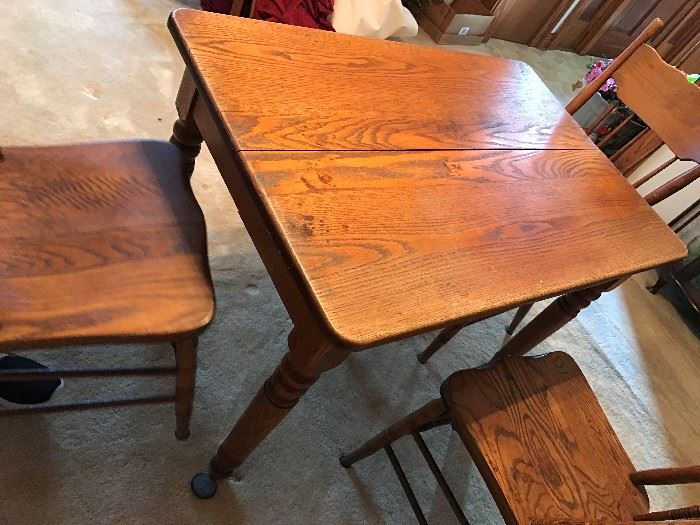 Vintage Wood Table / 4 Chairs $ 228.00