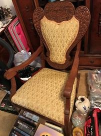 Antique Wood Framed Chair $ 98.00