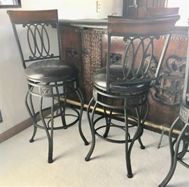 Wood and Iron Bar Stools