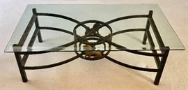 Iron and Beveled Glass Cocktail Table