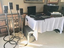 Electronics:  Bose speaker system that include 5 sets of cube speakers on stands. Vizio and Panasonic TV's 19" to 50" screens, DVD players and more...