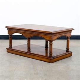 2 TIER TRADITIONAL COLUMN COFFEE TABLE