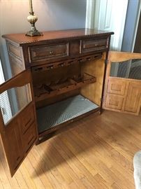 Unique wine rack, entryway cabinet.