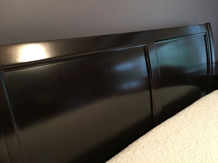 Sleigh bed headboard.