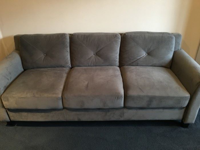 Stunning Living Situations grey velvet sofa, in excellent condition!