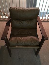 Mid Century Modern leather armchair.