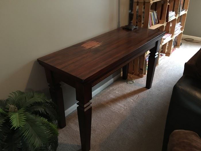 Wooden sofa/entryway table. 