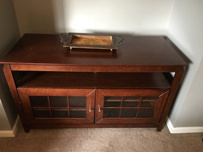 Wood tv stand/media center.