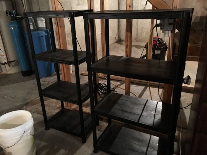 Two plastic shelves.