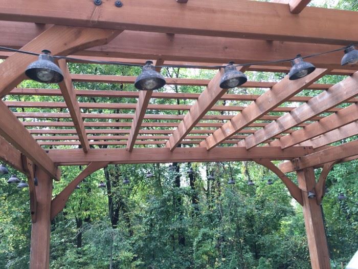 Stunning pergola! 9'11"X 8'X 8'. Easy to move, not anchored.