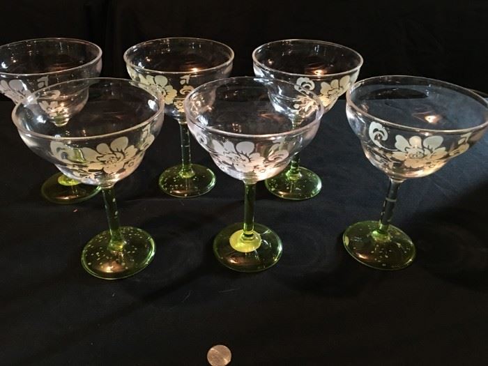 Fancy plastic martini glasses.