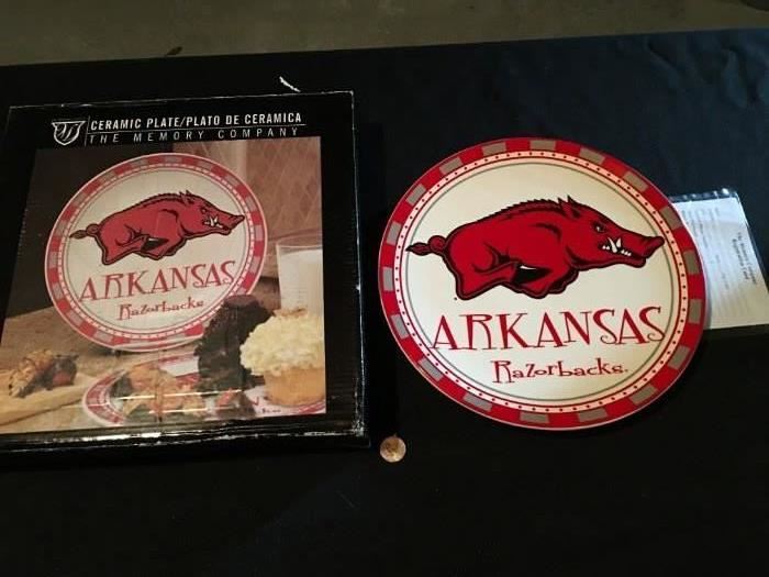 Never used, in box "Arkansas Razorbacks" plate.