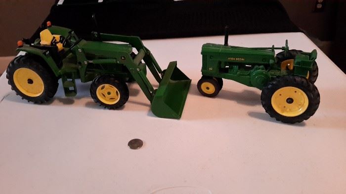 John Deere die cast 640 front loader and tractor.