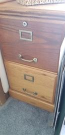wooden 2-drawer filing cabinet