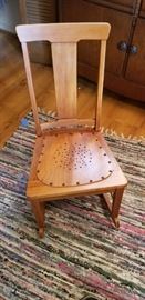 wooden chair with star seat