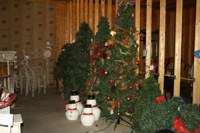 Christmas trees and yard decorations