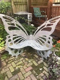 Steel Butterfly Bench... handmade, heavy and awesome...would be an awesome addition to any garden...