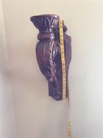 Pair of Carved Wood Sconces
