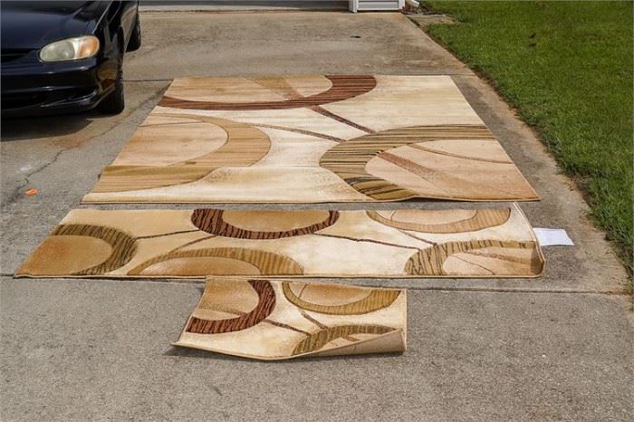 Lot of Three 3 CONTOURS Area Rugs