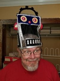 Robot Hat. Needs a smaller head than our model Glenn